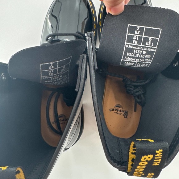 Dr. Martens 1460 Women's Patent Leather Lace Up Combat Boots 9 - Picture 12 of 14